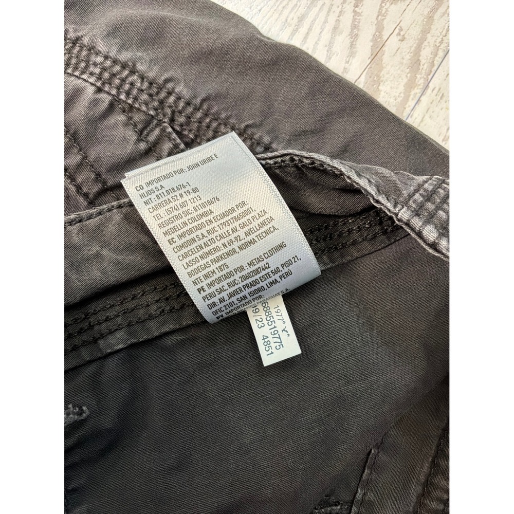 American Eagle Cargo Pants Womens 8 Gray Wide Leg Utility Y2K Grunge Streetwear - Picture 6 of 9